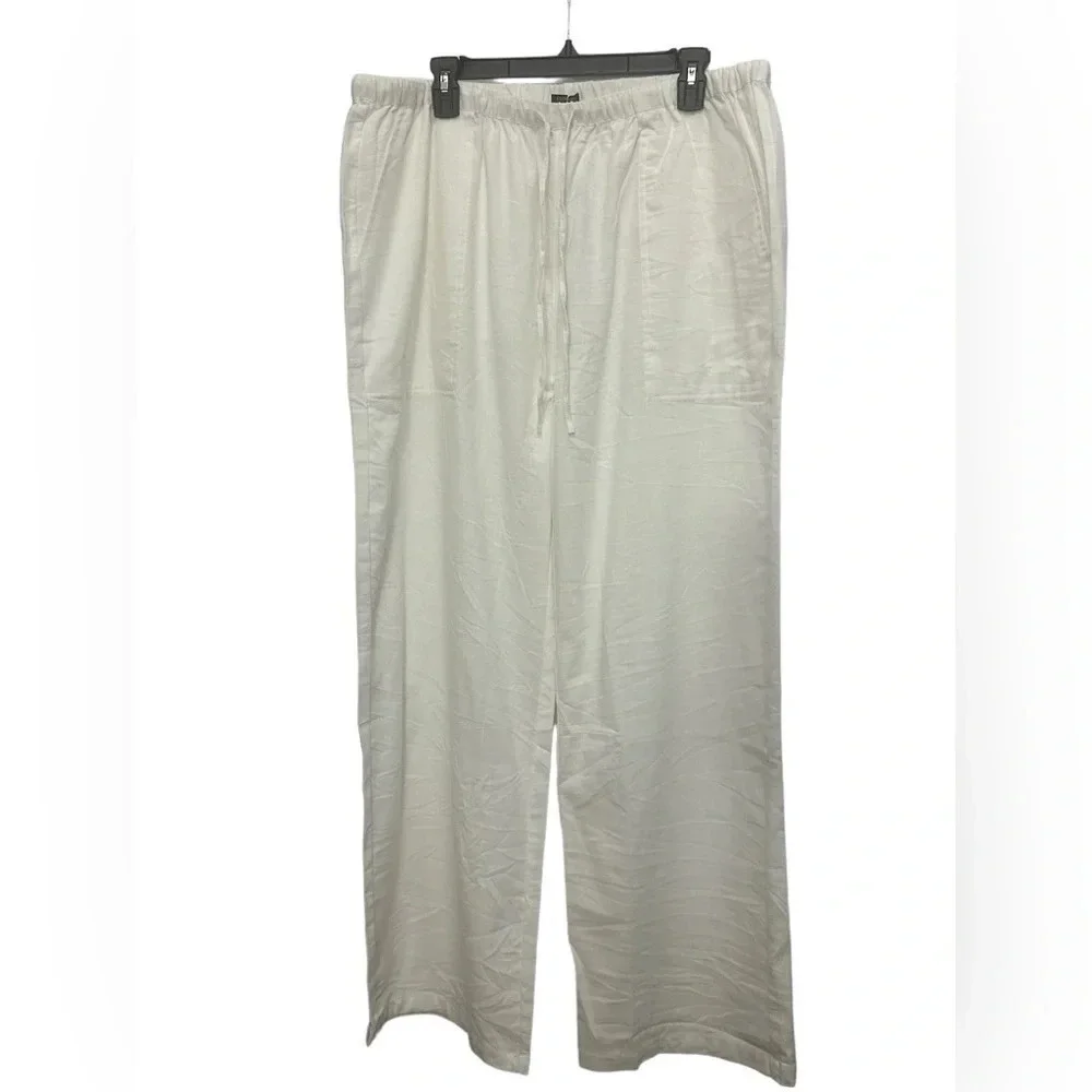 Coofandy Men’s White Casual Cotton Drawstring Pants Size 2XL NWT Coastal